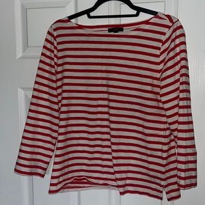 JCrew Red and White Striped Shirt
